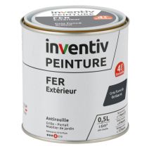 Peinture extérieure fer Garantie 4 ans gris foncé brillant 0,5 L - INVENTIV