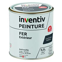 Peinture extérieure fer Garantie 4 ans gris foncé brillant 0,5 L - INVENTIV