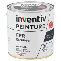 Peinture extérieure fer Garantie 4 ans gris foncé brillant 2 L - INVENTIV