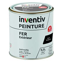 Peinture extérieure fer Garantie 4 ans noir brillant 0,5 L - INVENTIV