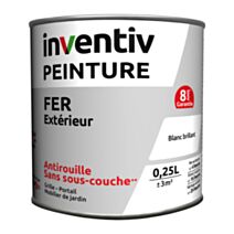 Peinture fer brillante Blanc 0,25L - INVENTIV