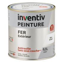 Peinture extérieure fer Garantie 8 ans blanc brillant 0,5 L - INVENTIV