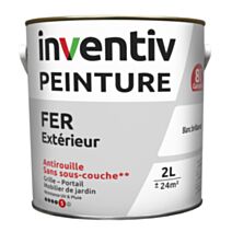 Peinture extérieure fer Garantie 8 ans blanc brillant 2 L - INVENTIV