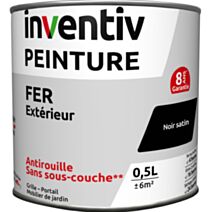 Peinture extérieure fer Garantie 8 ans noir mat 0,5 L - INVENTIV