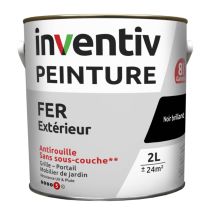 Peinture extérieure fer Garantie 8 ans noir brillant 2 L - INVENTIV