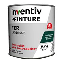 Peinture fer brillante Vert basque 0,25L - INVENTIV