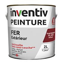 Peinture extérieure fer Garantie 8 ans rouge basque brillant 2 L - INVENTIV