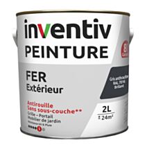 Peinture extérieure fer Garantie 8 ans gris anthracite brillant 2 L - INVENTIV