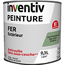 Peinture fer brillante Vert Provence 0,5L - INVENTIV