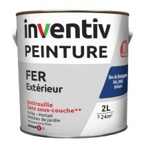 Peinture extérieure fer Garantie 8 ans bleu breton brillant 2 L - INVENTIV