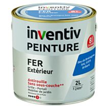 Peinture extérieure fer Garantie 8 ans bleu breton brillant 2 L - INVENTIV