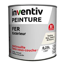 Peinture fer brillante Ivoire 0,25L - INVENTIV