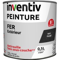 Peinture fer brillante Noir forgé 0,5L - INVENTIV
