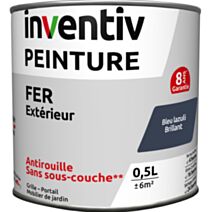 Peinture fer brillante Bleu foncé 0,5L - INVENTIV