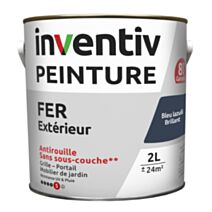 Peinture fer brillante Bleu foncé 2L - INVENTIV