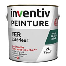 Peinture fer brillante Vert pin 2L - INVENTIV
