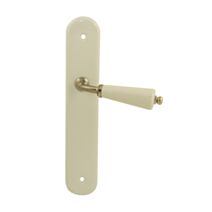 Poignées de porte bec de cane Dimon porcelaine blanc-nickel mat - B BEAUTY