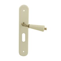 Poignées de porte clé Dimon porcelaine blanc-nickel mat - B BEAUTY