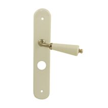 Poignées porte condamnation Dimon porcelaine blanc-nickel mat - B BEAUTY