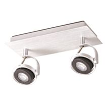 Plafonnier 2 Spots Isis Aluminium Brossé LED - INVENTIV