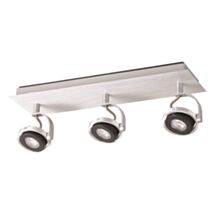 Plafonnier 3 Spot Isis Aluminium Brossé LED - INVENTIV