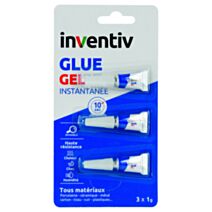 Colle Réparation Glue Instantanée Gel 3x1gr - INVENTIV