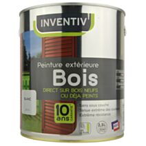 Peinture bois blanc satin 6 ans 2,5 L - INVENTIV