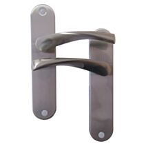 Poignées de porte bec de cane Léon nickelé mat entraxe 165mm - B BEAUTY