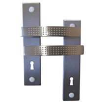 Poignées de porte Lana nickelé mat trou de serrure entraxe 165mm - B BEAUTY