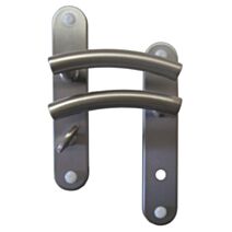 Poignées de porte à verrou Josy nickelé mat entraxe 165mm - B BEAUTY