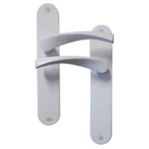 Poignées de porte bec de cane Léon aluminium entraxe 195mm Blanc - B BEAUTY