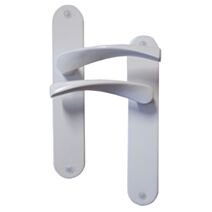Poignées de porte bec de cane Léon aluminium entraxe 195mm Blanc - B BEAUTY