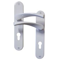 Poignées de porte à cylindre Léon alu blanc entraxe 195mm - B BEAUTY