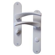 Poignées de porte à verrou Léon alu blanc entraxe 195mm - B BEAUTY