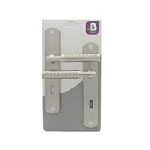 Poignées de porte à clé Cité nickel mat entraxe 195 mmm - B BEAUTY