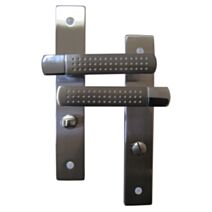 Poignées de porte à verrou Theonidas aluminium entraxe 195mm - B BEAUTY