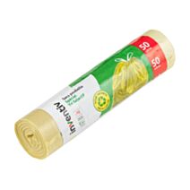 10 Sacs poubelle jaune translucide à lien coulissant 50L - INVENTIV