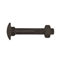 8 boulons tête ronde collet carrré acier noir 7x45 - INVENTIV