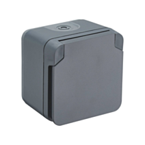 Prise 2Pôles + Terre étanche IP55 Terra Anthracite - INVENTIV