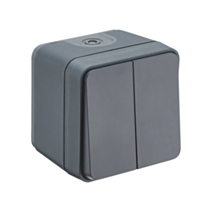 Double va-et-vient étanche Terra IP55 anthracite - INVENTIV