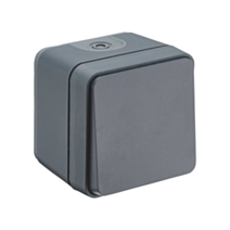 Bouton poussoir étanche Terra IP55 anthracite - INVENTIV