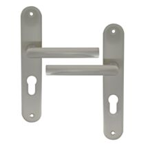 2 poignées de porte Ally entraxe 195 cylindre alu/acier nickel mat - INVENTIV