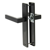 2 poignées de porte Aya entraxe 165 sans trou alu/acier noir mat - INVENTIV