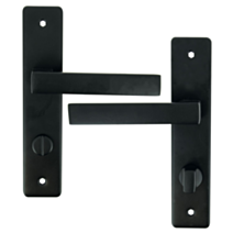 2 poignées de porte Aya entraxe 165 condamnation alu/acier noir mat - INVENTIV