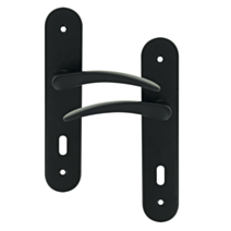 2 poignées de porte Tani entraxe 165 clé alu/acier noir mat - INVENTIV