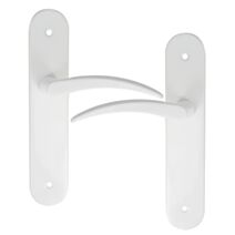 2 poignées de porte Tani entraxe 165 sans trou alu blanc - INVENTIV