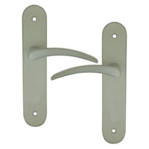 2 poignées de porte Tani entraxe 165 sans trou alu fini inox - INVENTIV