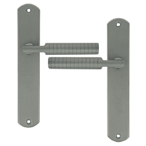 2 poignées de porte Adan entraxe 195 sans trou alu/acier gris foncé - INVENTIV