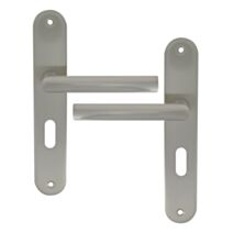2 poignées de porte Ally entraxe 195 clé alu/acier nickel mat - INVENTIV
