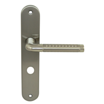 2 poignées de porte Cléa entraxe 195 conda alu/acier nickel mat - INVENTIV